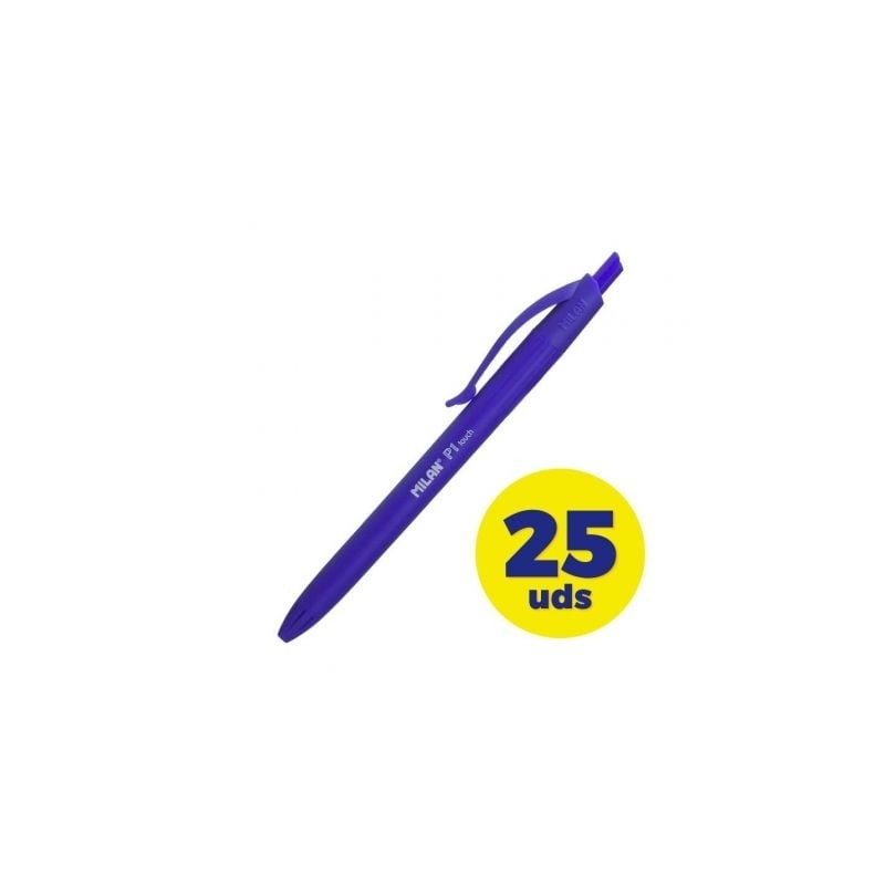 Caja de Bolígrafos de Tinta de Aceite Retráctil Milan P1 Touch MLN176510925- 25 unidades- Azules Caja de Bolígrafos de Tinta de Aceite Retráctil Milan P1 Touch MLN176510925- 25 unidades- Azules