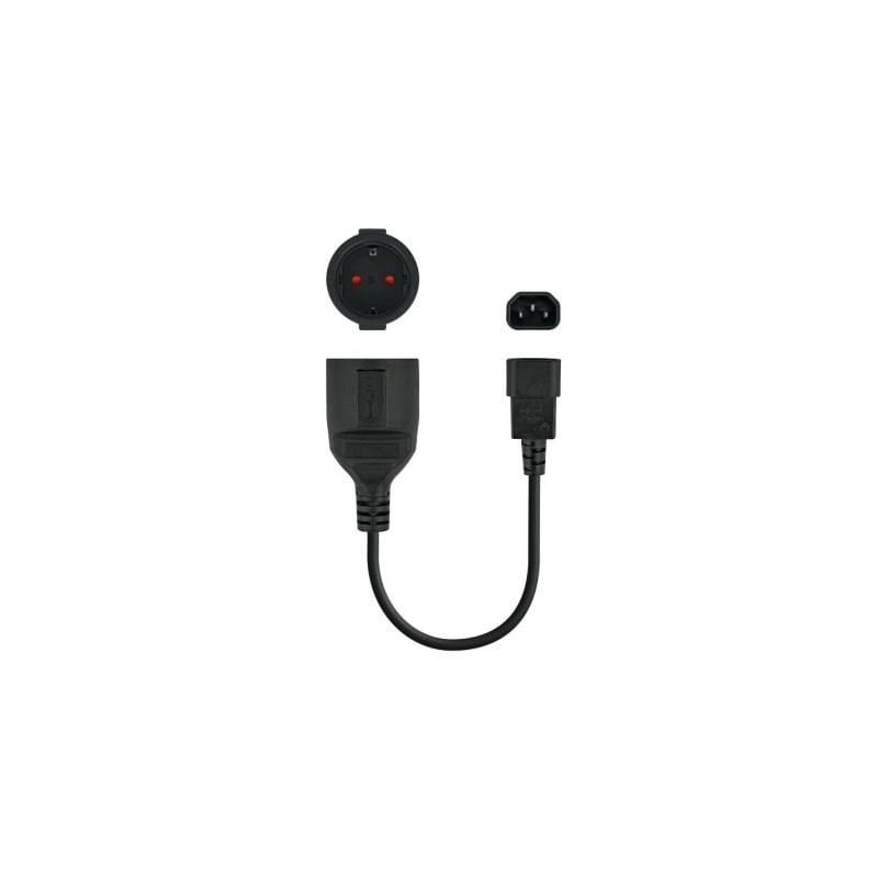Adaptador Alimentación Nanocable 10-22-0901- C14 Macho - CEE7 Hembra- 25cm- Negro Adaptador Alimentación Nanocable 10-22-0901- C14 Macho - CEE7 Hembra- 25cm- Negro