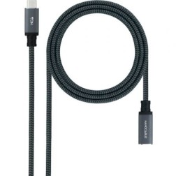 Cable Alargador USB Tipo-C 3-2 Nanocable 10-01-4501-L150-COMB- USB Tipo-C Macho - USB Tipo-C Hembra- 1-5m- Negro