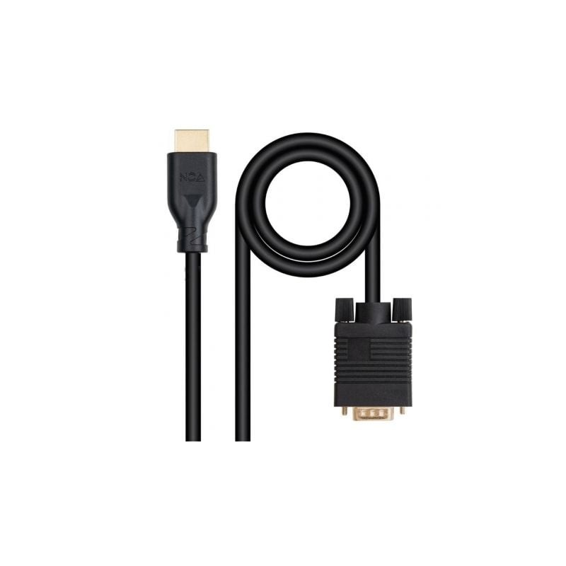 Cable Conversor Nanocable 10-15-4602- VGA Macho - HDMI 8K Macho- 1-8m- Negro Cable Conversor Nanocable 10-15-4602- VGA Macho - HDMI 8K Macho- 1-8m- Negro