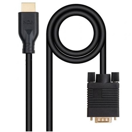 Cable Conversor Nanocable 10-15-4602- VGA Macho - HDMI 8K Macho- 1-8m- Negro