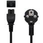 Cable Alimentación Trébol Nanocable 10-22-0302-L200- Schuko Macho - C5 Hembra- 2m- Negro