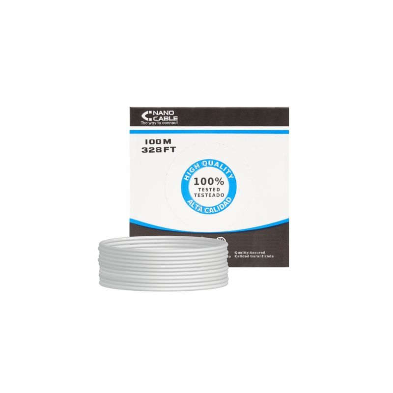 Bobina de Cable RJ45 UTP Nanocable 10-20-0502 Cat-6- 100m- Gris Bobina de Cable RJ45 UTP Nanocable 10-20-0502 Cat-6- 100m- Gris