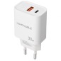 Cargador de Pared Nanocable 10-10-2011- 1xUSB- 1xUSB Tipo-C- 30W- Blanco Cargador de Pared Nanocable 10-10-2011- 1xUSB- 1xUSB Tipo-C- 30W- Blanco