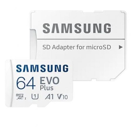 Tarjeta de Memoria Samsung EVO Plus 2023 64GB microSD XC con Adaptador- Clase 10- 160MBs