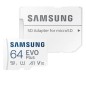 Tarjeta de Memoria Samsung EVO Plus 2023 64GB microSD XC con Adaptador- Clase 10- 160MBs Tarjeta de Memoria Samsung EVO Plus 2023 64GB microSD XC con Adaptador- Clase 10- 160MBs