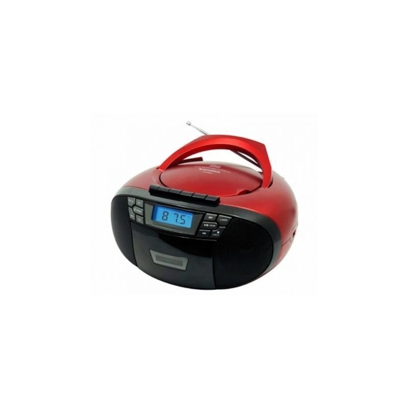 Radio CD Cassette Sunstech CXUM53RD- a Pilas- Roja
