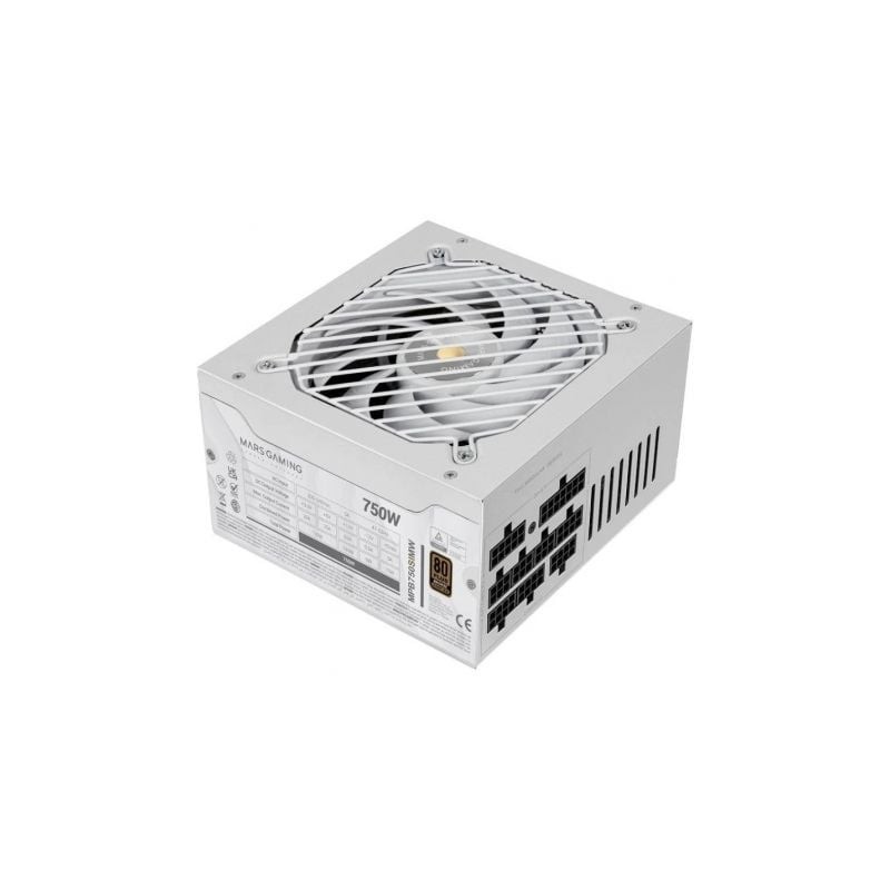 Fuente de Alimentación Mars Gaming MPB750SIM- 750W- Ventilador 14cm- 80 Plus Bronze- Blanca