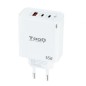 Cargador de Pared GaN TooQ TQWC-GANQC2PD65WT- 2xUSB Tipo-C- 1xUSB- 65W Cargador de Pared GaN TooQ TQWC-GANQC2PD65WT- 2xUSB Tipo-C- 1xUSB- 65W