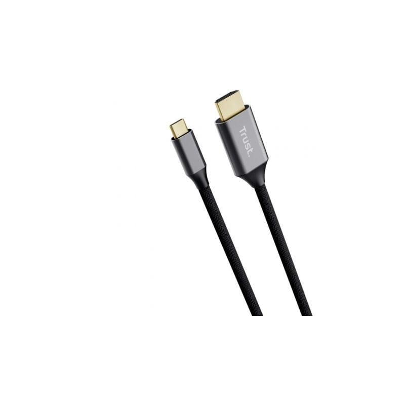 Cable Conversor HDMI 4K Trust CALYX- USB Tipo-C Macho - HDMI Macho- 2m- Gris