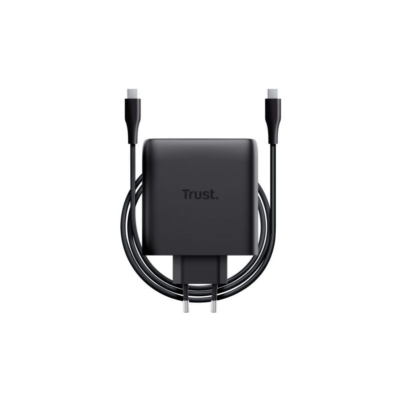 Cargador de Pared GaN Trust Maxo 100W- 2xUSB Tipo-C-Incluye Cable USB Tipo-C- 100W Cargador de Pared GaN Trust Maxo 100W- 2xUSB Tipo-C-Incluye Cable USB Tipo-C- 100W