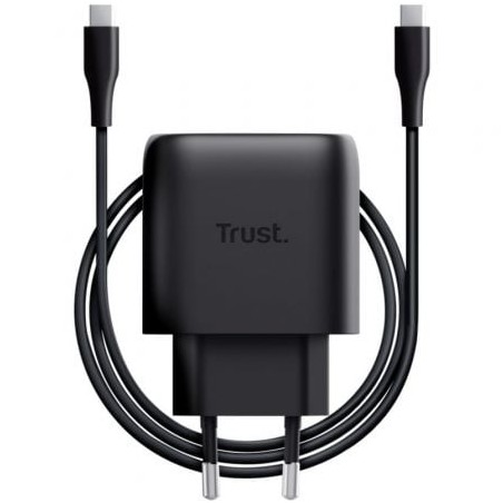 Cargador de Pared GaN Trust Maxo 45W Compatible con Samsung- 1xUSB Tipo-C- Incluye Cable USB Tipo-C- 45W