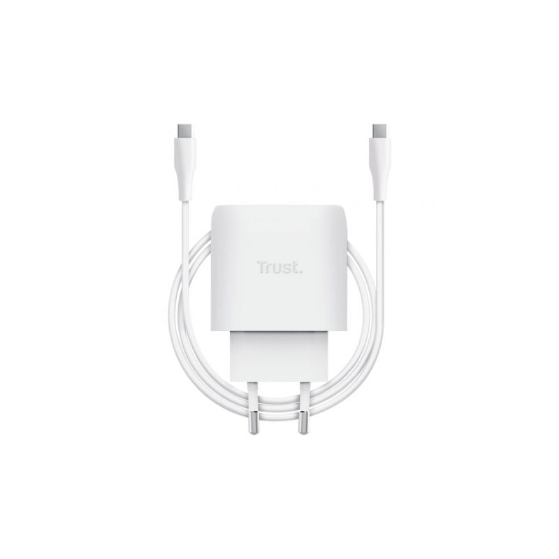 Cargador de Pared GaN Trust Maxo 45W- 1xUSB Tipo-C- Incluye Cable USB Tipo-C- 45W Cargador de Pared GaN Trust Maxo 45W- 1xUSB Tipo-C- Incluye Cable USB Tipo-C- 45W