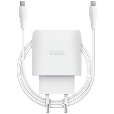Cargador de Pared GaN Trust Maxo 45W- 1xUSB Tipo-C- Incluye Cable USB Tipo-C- 45W