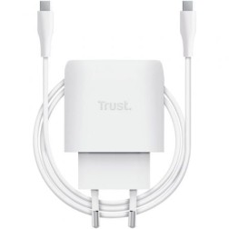 Cargador de Pared GaN Trust Maxo 45W Compatible con Apple- 1xUSB Tipo-C- Incluye Cable USB Tipo-C- 45W