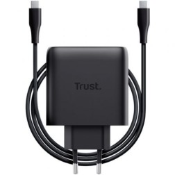 Cargador de Pared GaN Trust Maxo 65W- 1xUSB Tipo-C- Incluye Cable USB Tipo-C- 65W