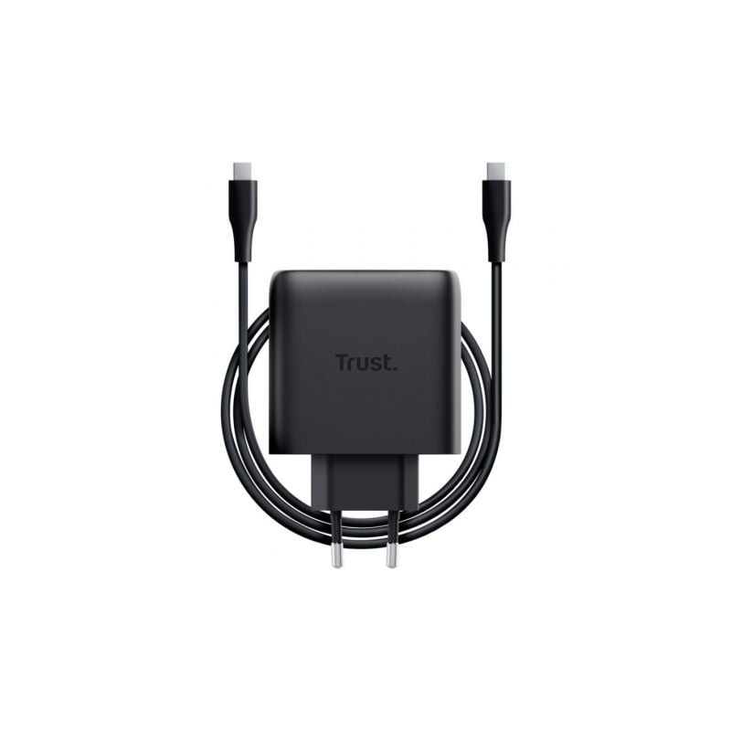 Cargador de Pared GaN Trust Maxo 65W- 1xUSB Tipo-C- Incluye Cable USB Tipo-C- 65W Cargador de Pared GaN Trust Maxo 65W- 1xUSB Tipo-C- Incluye Cable USB Tipo-C- 65W