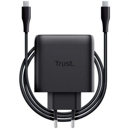 Cargador de Pared GaN Trust Maxo 65W- 1xUSB Tipo-C- Incluye Cable USB Tipo-C- 65W