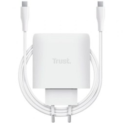 Cargador de Pared GaN Trust Maxo 65W- 1xUSB Tipo-C- Incluye Cable USB Tipo-C- 65W