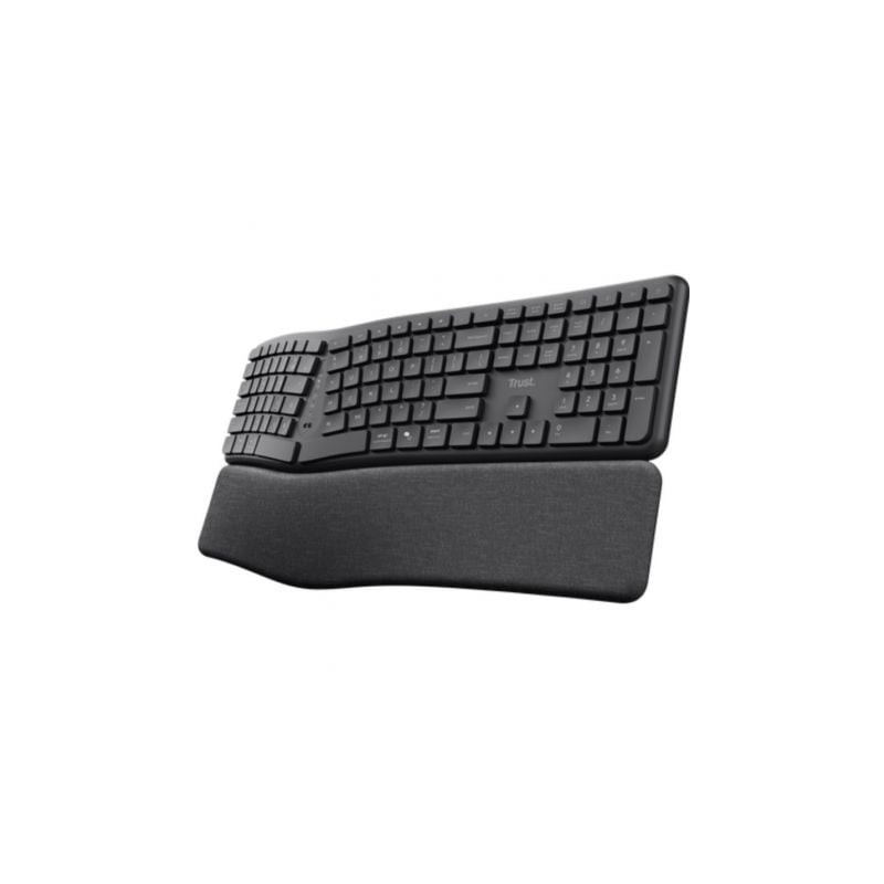 Teclado Inalámbrico por Bluetooth Trust Keyra Multidispositivo Ergonómico Teclado Inalámbrico por Bluetooth Trust Keyra Multidispositivo Ergonómico