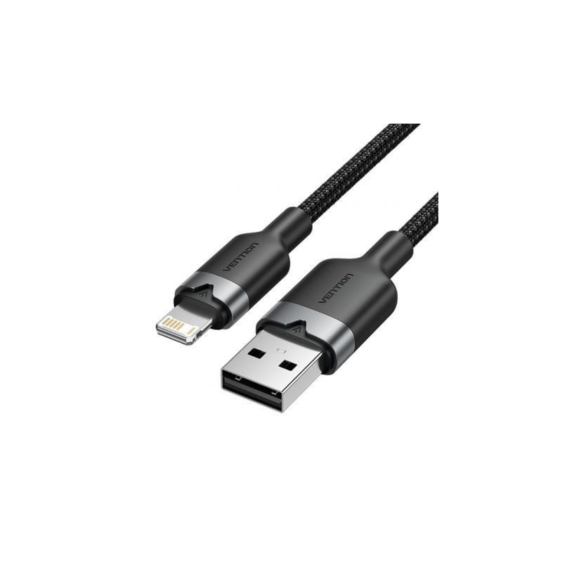 Cable USB Lightning Vention LANBF- USB Macho - Lightning Macho- 480Mbps- 1m- Negro Cable USB Lightning Vention LANBF- USB Macho - Lightning Macho- 480Mbps- 1m- Negro