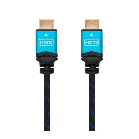 Cable HDMI 2-0 4K Nanocable 10-15-3701- HDMI Macho - HDMI Macho- 1m- Negro- Azul