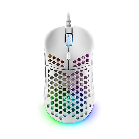 Ratón Gaming Mars Gaming MM55- Hasta 12800 DPI- Blanco