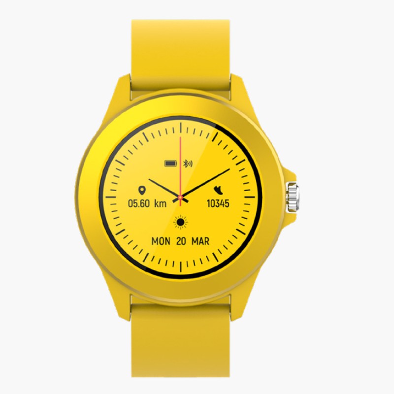 Smartwatch Forever Colorum CW-300- Notificaciones- Frecuencia Cardíaca- Amarillo