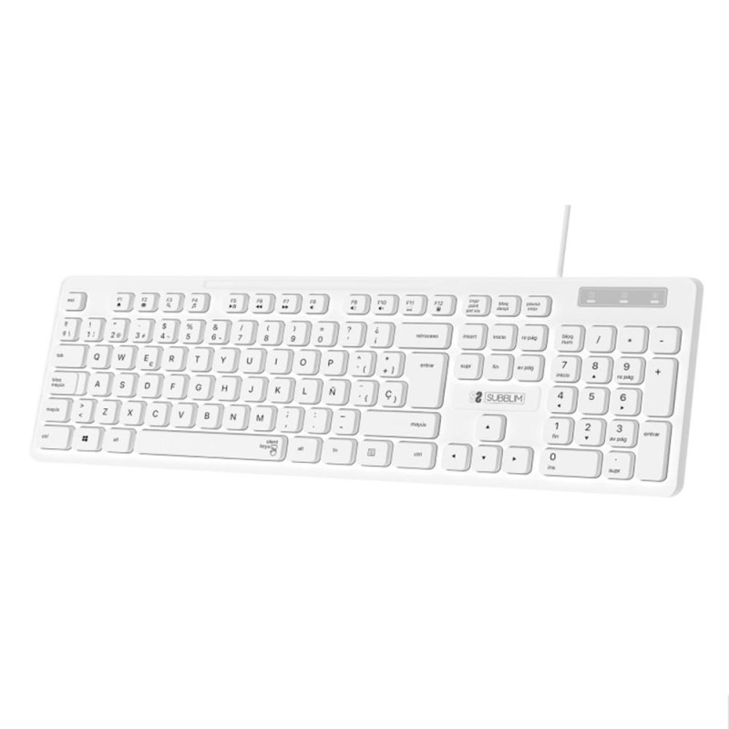 Teclado Subblim Business Slim Silencioso- Blanco