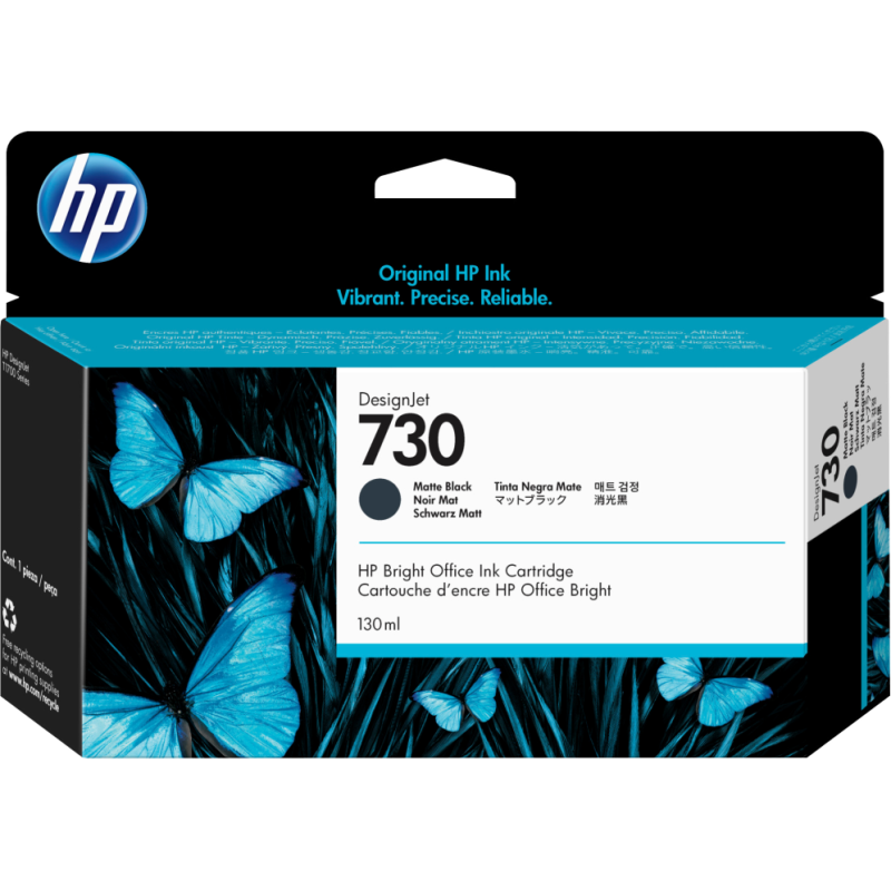 Cartucho tinta hp 730 negro mate