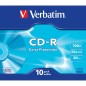 Verbatim cd - r 700mb 52x tarrina 10