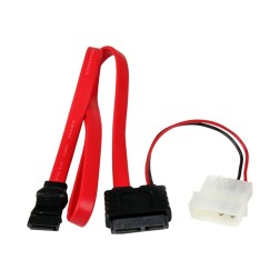 Adaptador sata startech 0-5m macho - hembra rojo