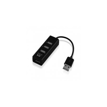 HUB EWENT USB 2-0 HIGH SPEED USB-A 4 PUERTOS NEGRO
