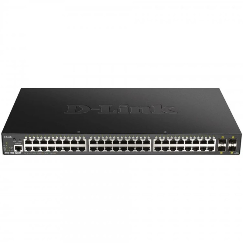 Switch Gestionado D-Link Smart DGS-1250-52XMP 52 Puertos- RJ-45 10-100-1000 PoE- SFP