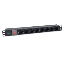 Regleta equip rack 19 pulgadas 1u 8