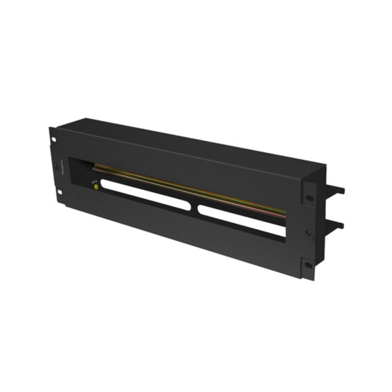 PANEL LANBERG DE DISTRIBUCION DE TENSION 19'' 3U CON RAIL DIN TS-35 NEGRO