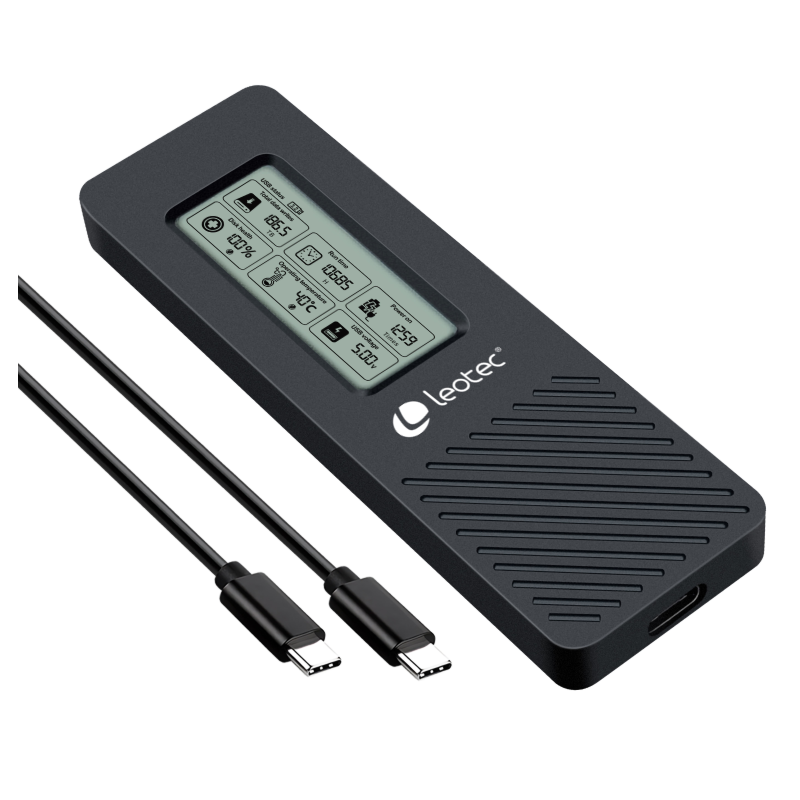 CARCASA HDD LEOTEC M-2 NVME CON PANEL LCD