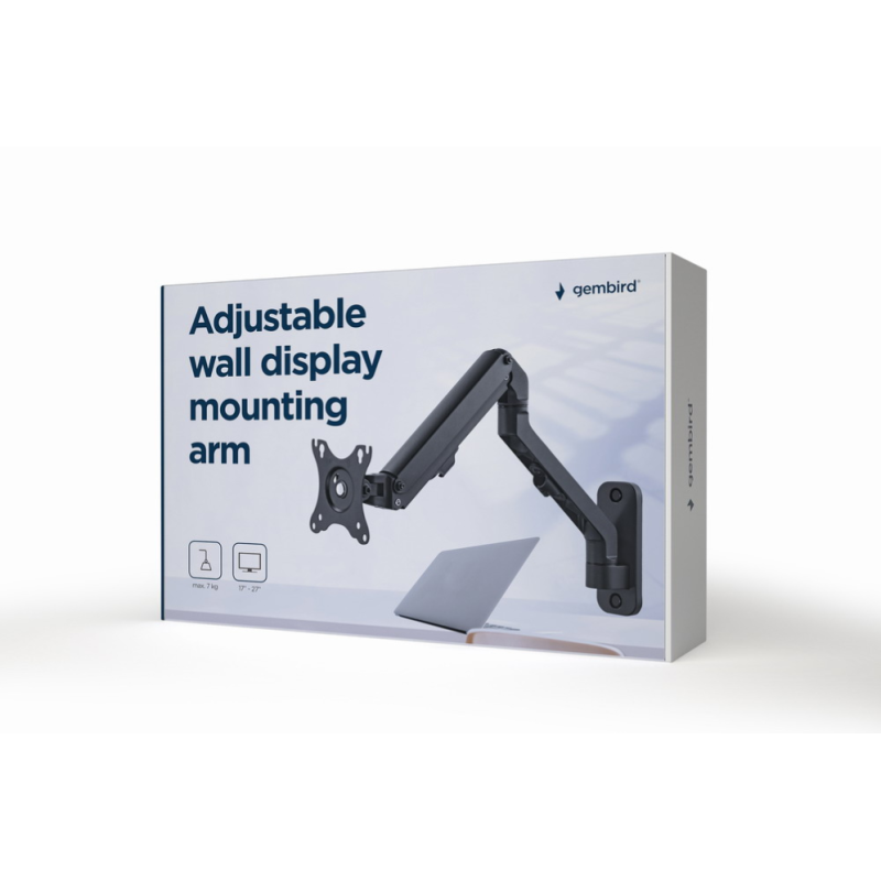AJUSTABLE WALL DISPLAY MOUNTING ARM UP TO 27" 7 KG