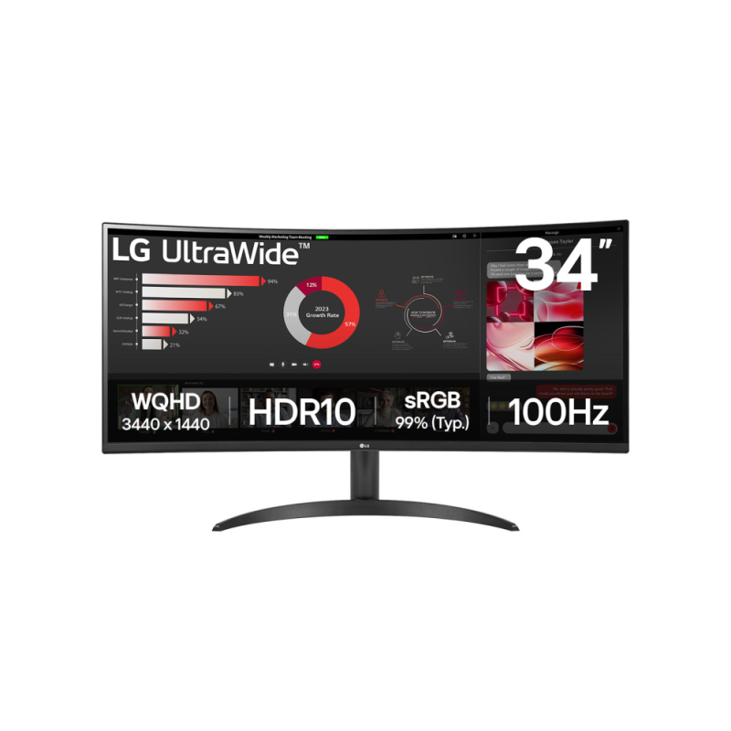 MONITOR LG 34WR50QK-B 34" ULTRAWIDE QHD 5MS NEGRO HDMI DP