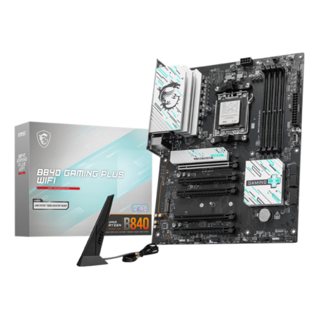 PLACA BASE MSI B840 GAMING PLUS WIFI PCI-E 16x Gen4, M-2 Gen4
