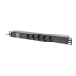 REGLETA LANBERG 1U 16A RACK 19 5X SOCKET SCHUKO NEGRO 2M