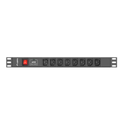 REGLETA LANBERG 1U 16A RACK 19 8X SOCKET IEC C13 NEGRO 2M