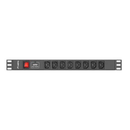 REGLETA LANBERG 1U 16A RACK 19 8X SOCKET IEC C13 NEGRO 2M