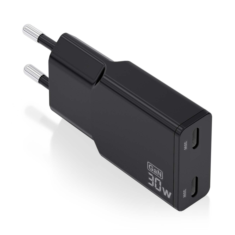 CARGADOR AISENS GAN ULTRA DELGADO 30W 2XUSB-C PD3-0 QC4-0 NEGRO CARGADOR AISENS GAN ULTRA DELGADO 30W 2XUSB-C PD3-0 QC4-0 NEGRO