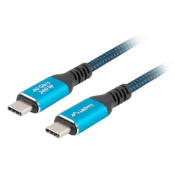 CABLE USB-C 4-0 LANBERG MACHO-MACHO 1M 240W 8K 60HZ NEGRO-AZUL