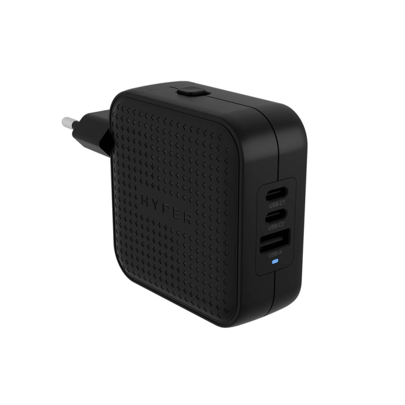 HYPERÂ® HYPERJUICEÂ® 70W USB-C GAN TRAVEL CHARGER (3C+1A) - BLACK