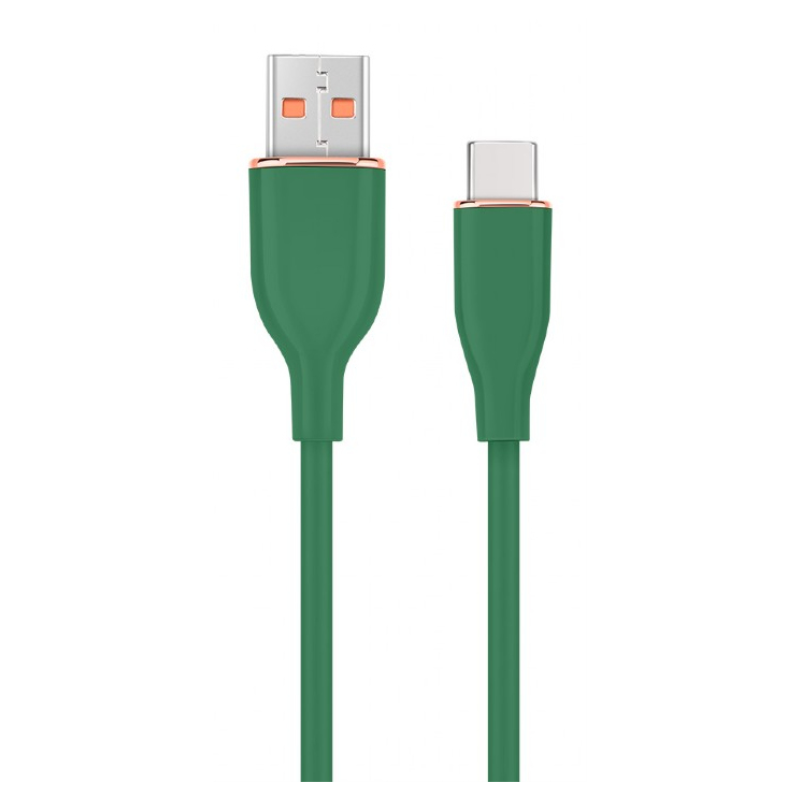 CABLE DE CARGA Y DATOS GEMBIRD USB TIPO C DE SILICONA PREMIUM 1,5 M VERDE