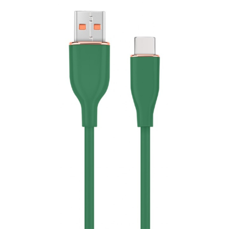 CABLE DE CARGA Y DATOS GEMBIRD USB TIPO C DE SILICONA PREMIUM 1,5 M VERDE