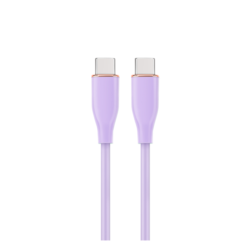 CABLE DE CARGA Y DATOS GEMBIRD (PD) TIPO-C SILICONA ALTA CALIDAD 1,5M MORADO