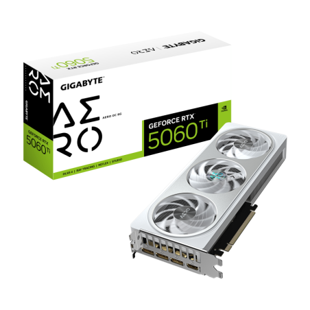 TARJETA GRAFICA GIGABYTE RTX 5060TI AERO OC 8GB GDDR7 NEGRO
